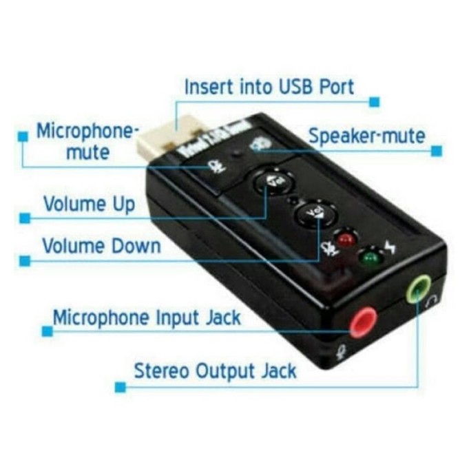 Usb Sound Card Adapter 7.1 Channel Mic &amp; Audio