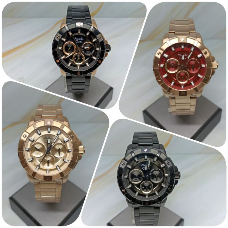 Jam tangan wanita Alexandre christie 6609, model sport, all stainless steel, ORIGINAL, bergaransi re