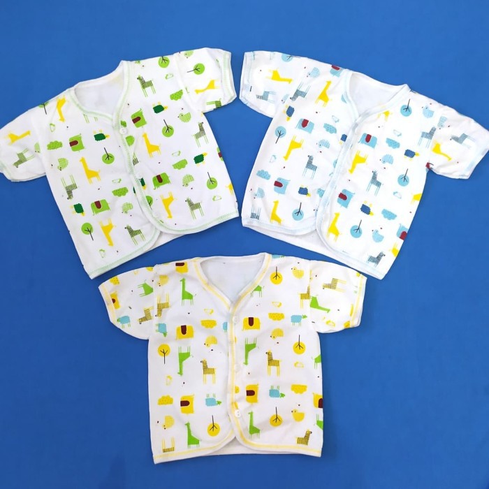 3PC SHANKUSEN BAJU BAYI TANGAN PENDEK BAJU BAYI NEWBORN BAHAN LEMBUT &amp; SNI