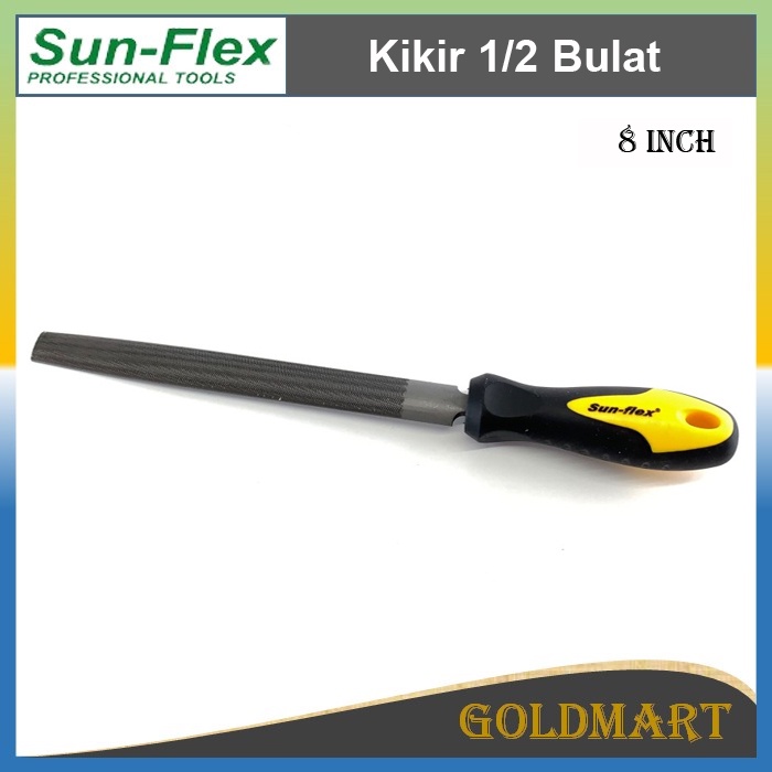 Kikir 1/2 Bulat 8 inch / Sun-Flex Kikir Halus