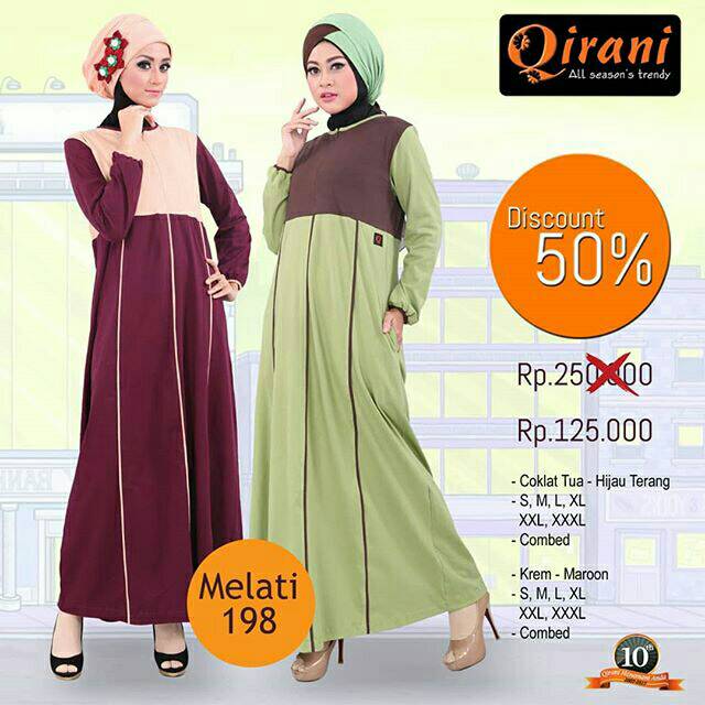 Gamis Qirani / melati 198 / Diskon 50 %