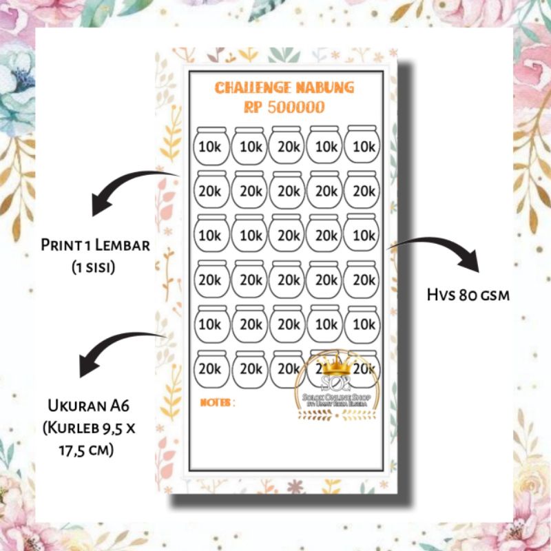 

Challenge Nabung 500k | Isi kertas binder A6 Hvs 80gsm