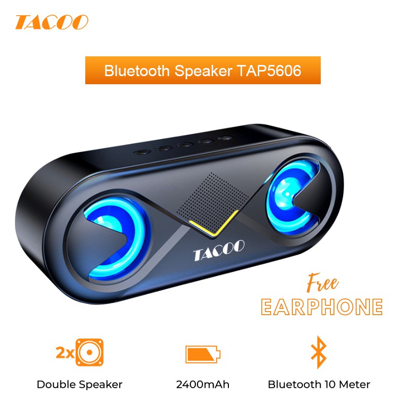 

TACOO Bluetooth Speaker TAP5606 Double Speaker Deep Bass Hi-Fi Sound