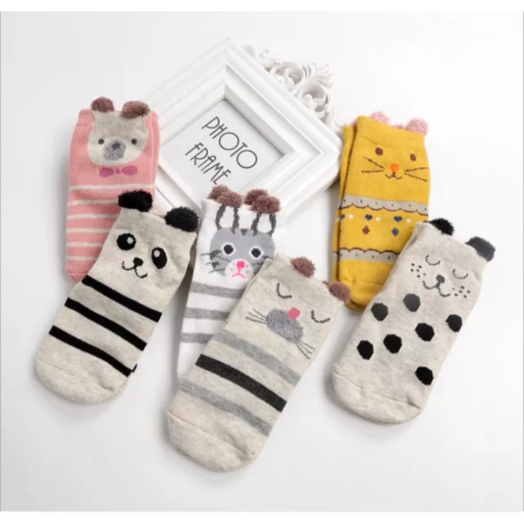 (  3 pasang ) kaos kaki anak bayi lucu 3D 0-6bln / kaos kaki anak bayi motif kuping (cute)