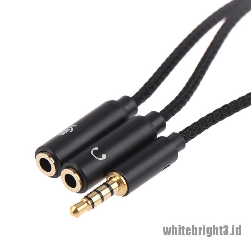 &lt; White3 &gt; Adapter Splitter Jack Audio 3.5mm 1 Male Ke 2 Female Untuk Headphone / Earphone