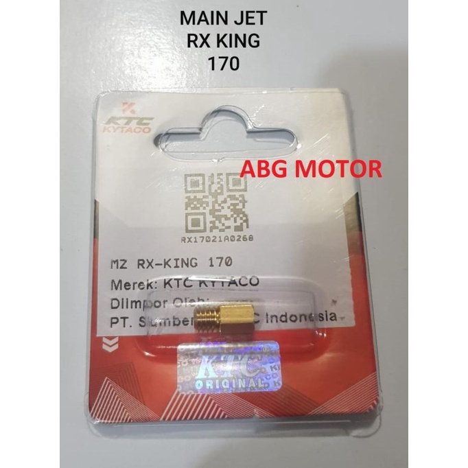 MAIN JET SPUYER MINYAK RX KING NOMOR 170 MERK KYTACO ORI abgmot07 Kualitas Baik