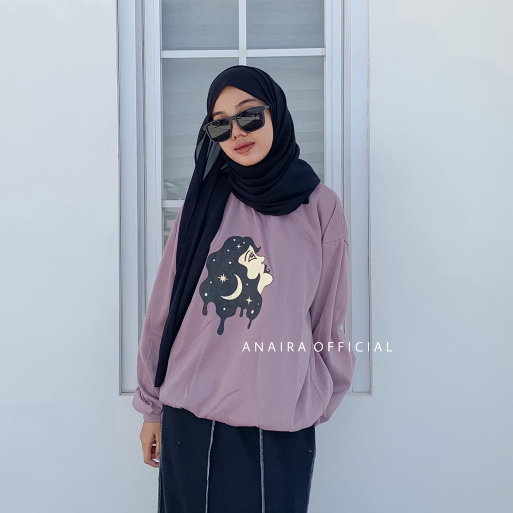 SWEATER WANIITA MOON ANAIRAOFFICIAL SWEATER OVERSIZE WANITA SWEATER CEWEK SWEATER OVERSIZE CEWEK CREWNECK CEWEK CREWNECK WANITA