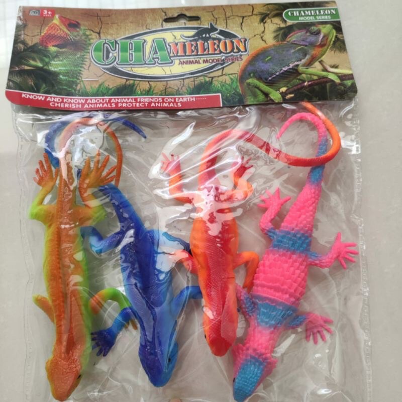 maianan bunglon karet/bunglon karet/mainan reptil bunglon