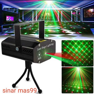 Mini Laser Stage Lighting Lampu Disco Ruangan Sensor Musi
