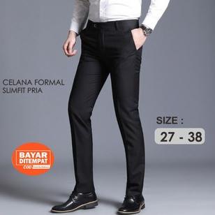Celana Kantor Formal Pria Slimfit Bahan Dasar Kain Teflon