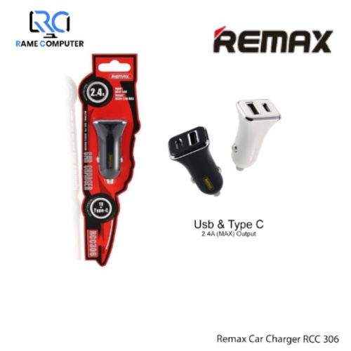 Charger Mobil Remax Single USB &amp; Type C Car Charger RCC-306