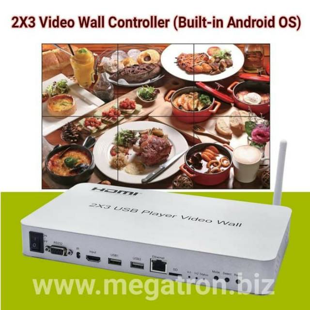 2x3 HDMI Video Wall Controller (input: HDMI/USB/Micro-SD) - built-in Android OS