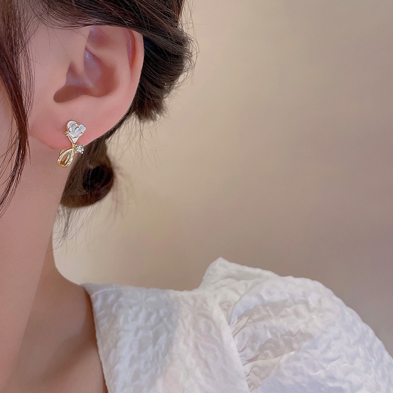 Anting Tusuk Bentuk Bunga Magnolia Kecil Bahan silver 925