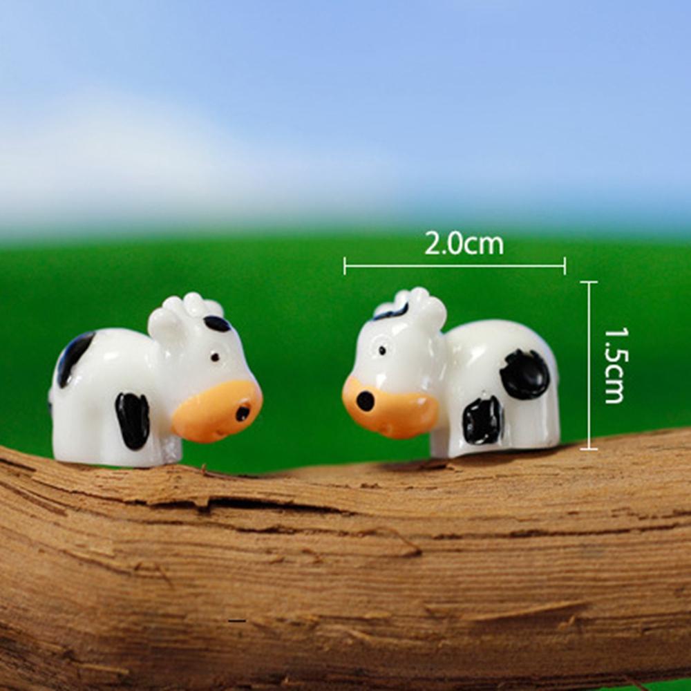 Nickolas1 Patung Kawaii 10pcs Hewan Dekorasi Rumah Sapi DIY Aksesoris Fairy Garden