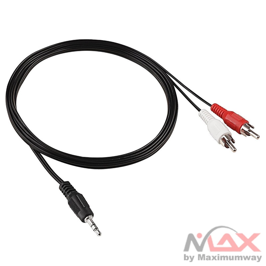 3.5mm to RCA Audio Stereo Kabel 1meter 1m 3,5 mm ke RCA  3.5 MM ke RCA HiFi Jack 3.5mm Stereo to RCA Male Audio Cable 1m - S-PC-095521 HP To Sterio jak jek HP output audio ke amplifire ampli Handphone stereo Jack