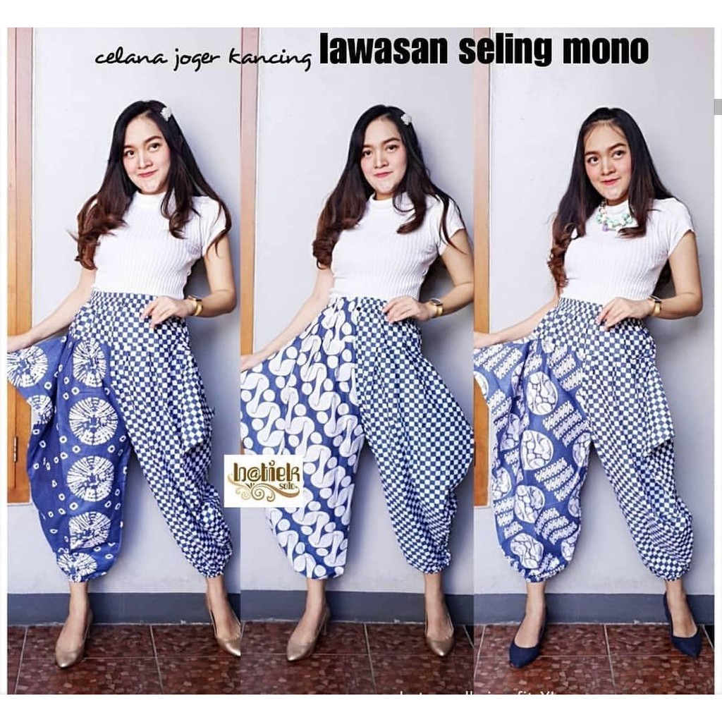  Celana  Joger Kancing Lawasan Seling Mono Batik  Modern 