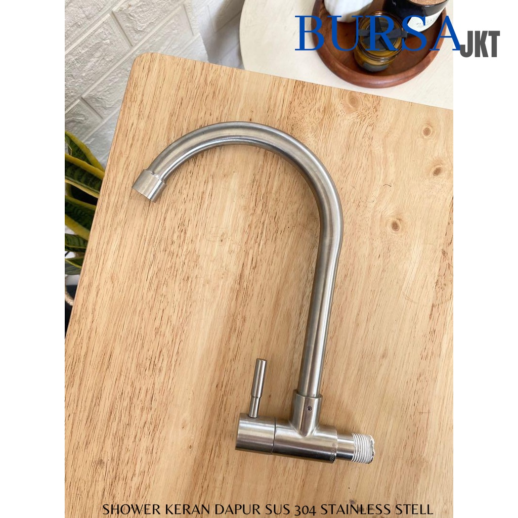 KERAN DAPUR WASTAFEL FAUCET CUCI PIRING CUCI TANGAN STAINLESS STEEL SUS304 ANTI KARAT MODEL ANGSA TANAM