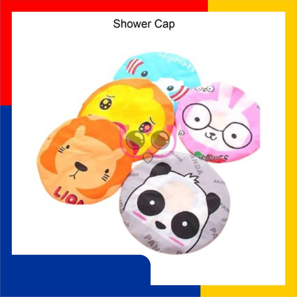 Shower Cup Penutup Kepala Pelindung Rambut Mandi Karakter Anak