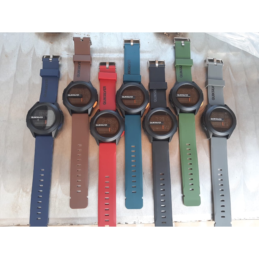 JAM TANGAN PRIA KEREN TERBARU 2021 ANTI AIR QUIKSILVER DRONE DIGITAL RUBBER QS DRONE
