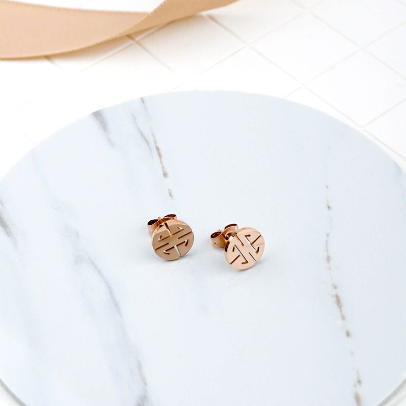 COD! anting titanium wanita stud simple rosegold anti karat import