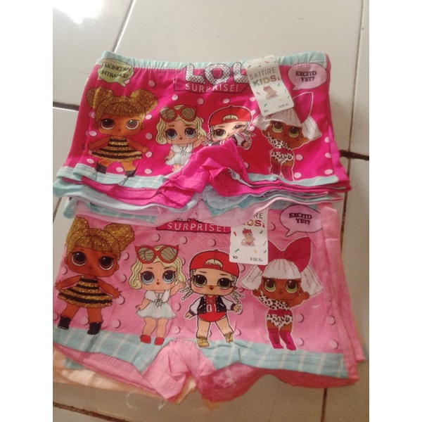 Celana dalam boxer anak perempuan 3pcs