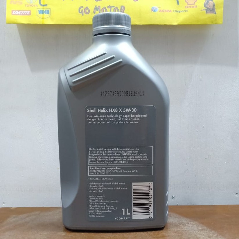 OLI SHELL HELIX HX8 5W-30 1L - OLI SHELL SINTETIS HX8 1 LITER