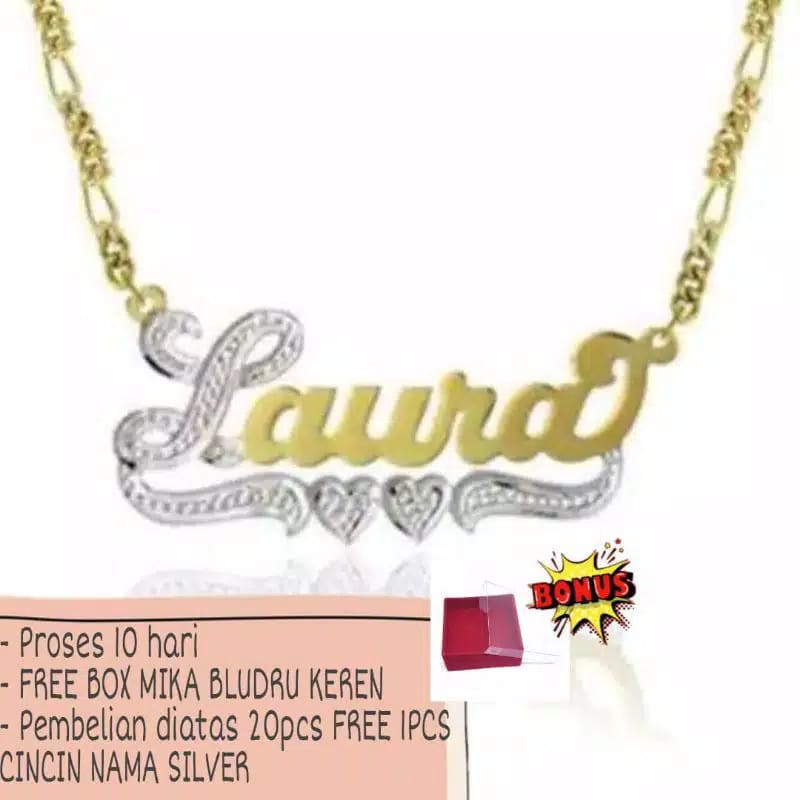 Kalung Nama Gold / Silver / Kombi PGM (KN13)