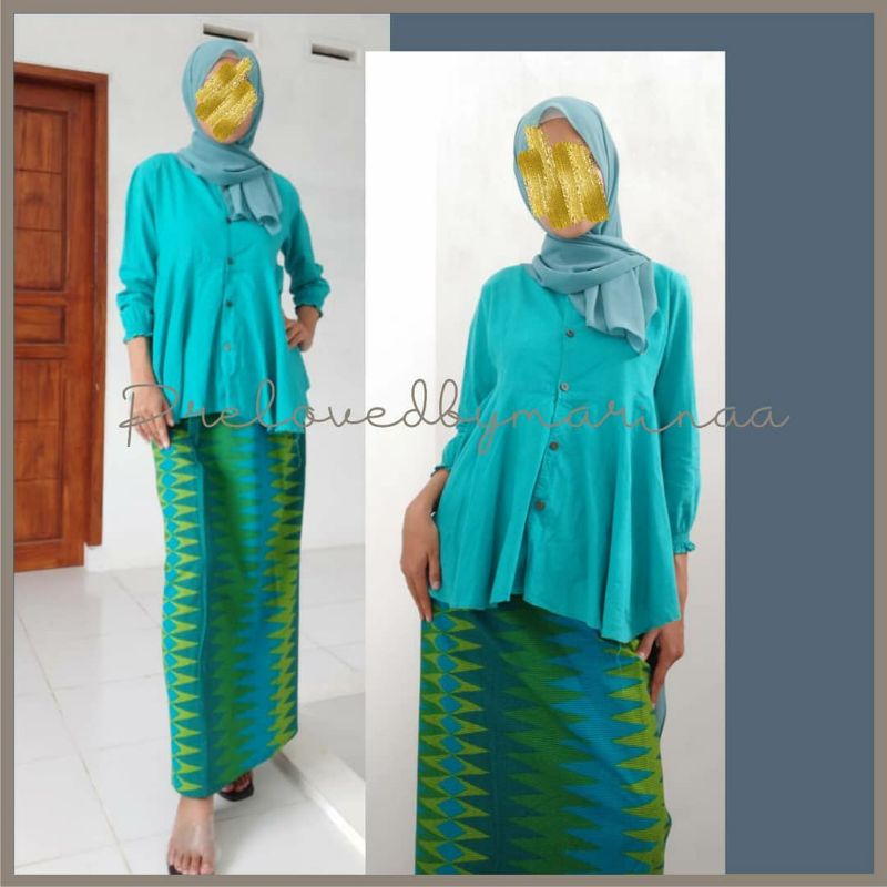 PrelovedBymarinaa Setelan Kondangan Kebaya Peplum Tosca