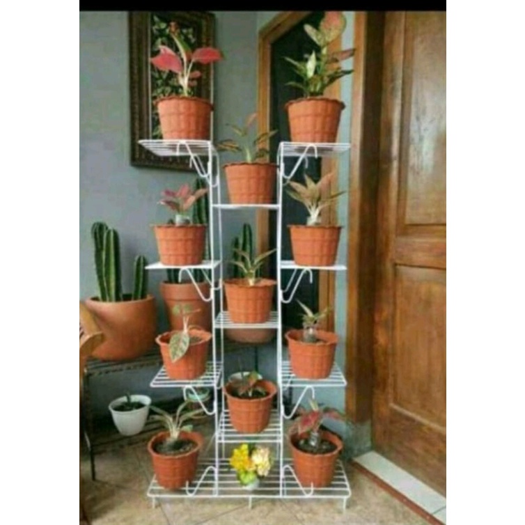 Standing Rak Pot Bunga Besi 9 Susun/Standing Bunga Besi 12 Susun