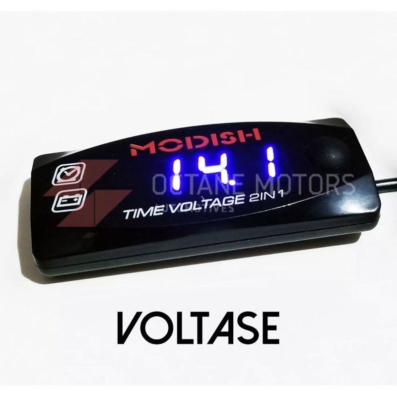 PROMO TERMURAH VOLT METER+JAM 2IN1 UNIVERSAL SEMUA MOTOR