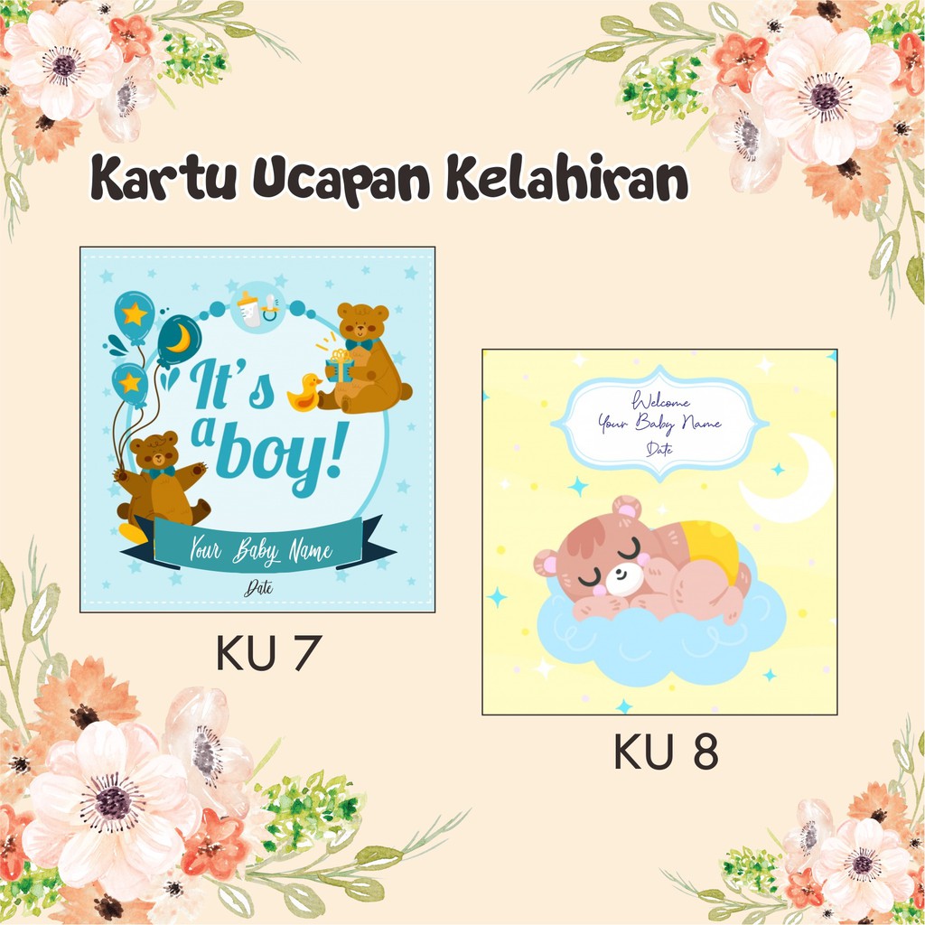 Kartu Ucapan Lahiran Kelahiran Bayi Newborn Baby Rp 435 Pcs