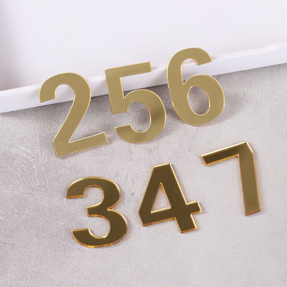 ROW 1Pcs Home Door Plate Number Self-adhesive House Drawer Sign Door Numeral Plaque Hotel Home Sticker Address Door Label Acrylic Modern Gate Digits