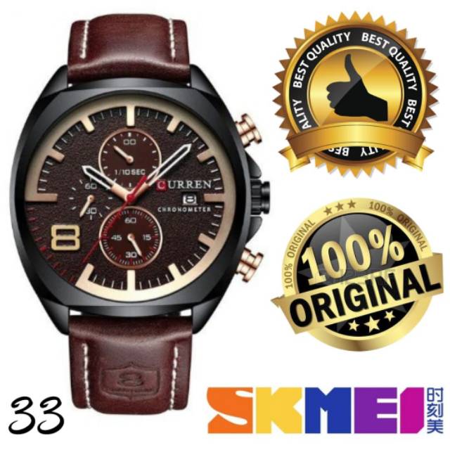 Jam Tangan Pria Curren Premium Original Jam Curren Pria Kulit Chrono Watch Tanggal 8324