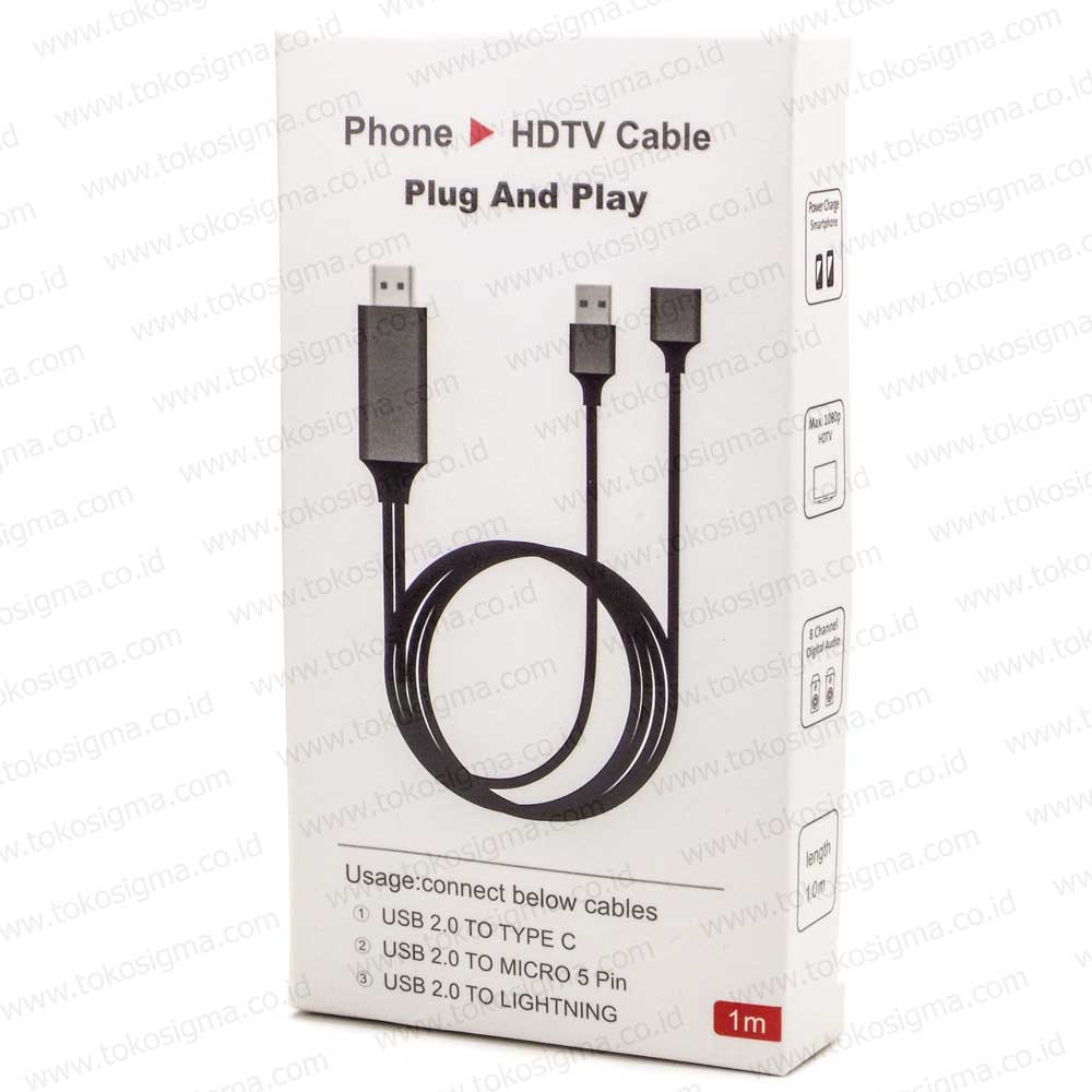 PHONE THROUGH USB FEMALE TO HDMI 1080P MIRRORING HDTV CABLE