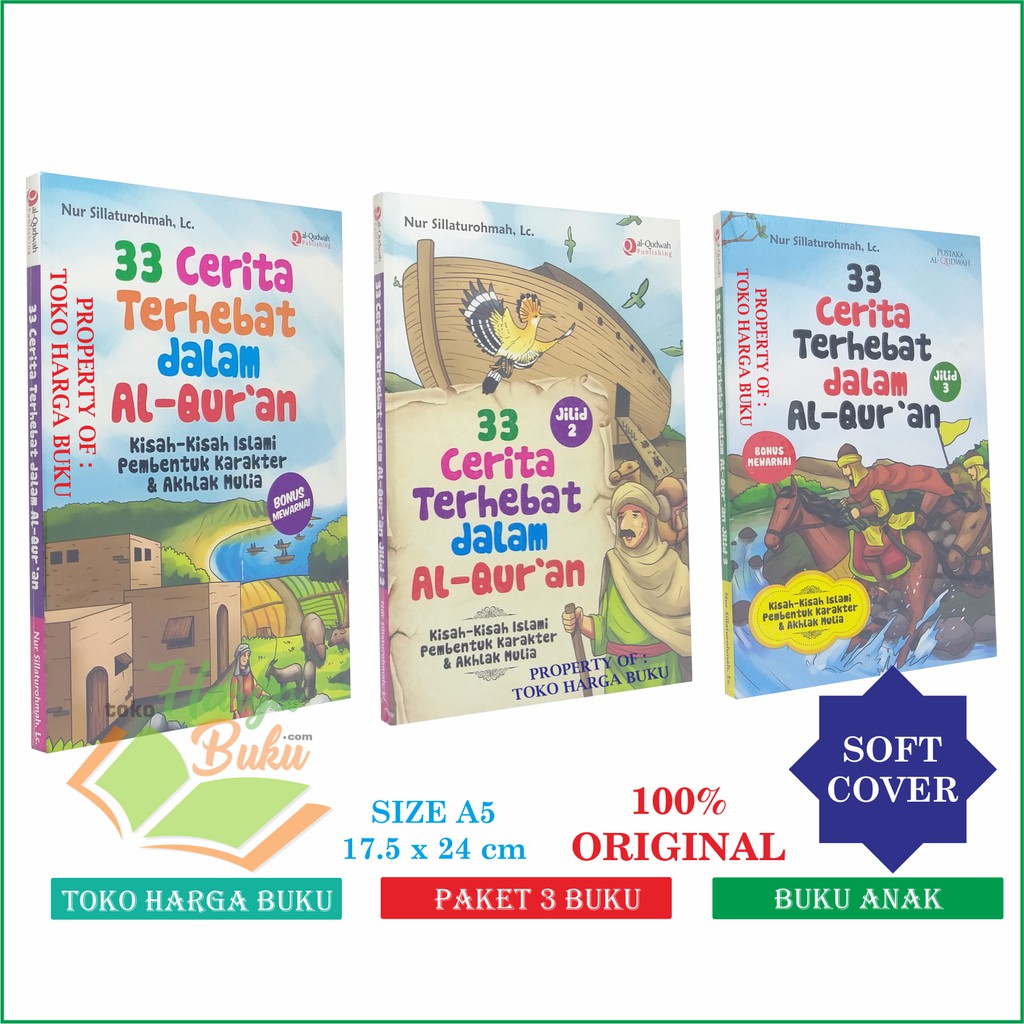 Paket 3 Buku 33 Cerita Terhebat dalam Al-Quran Jilid 1 2 3