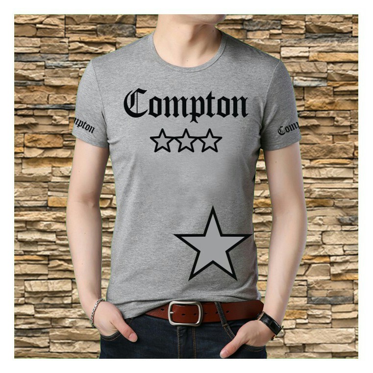 kaos cowok tangan pendek compton