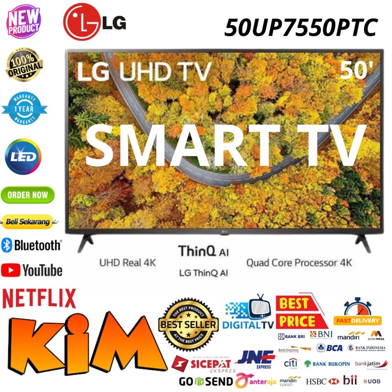 LG LED TV 50 inch 50UP7550PTC SMART TV 4K UHD ThinQ AI - 50UP7550