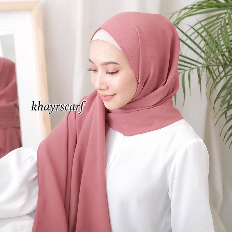 Hijab Promo Alisya Shawl Pashmina Diamond Signature / part 1 / Khayr Scarf-walnut