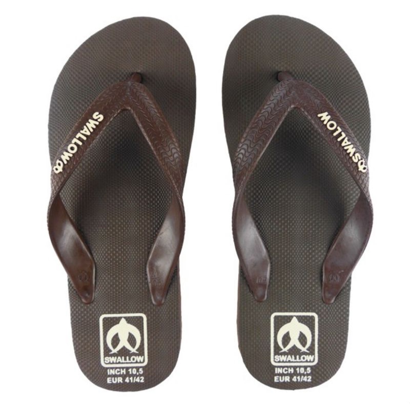 Sandal jepit Swallow Legian Brown nomor 10.5