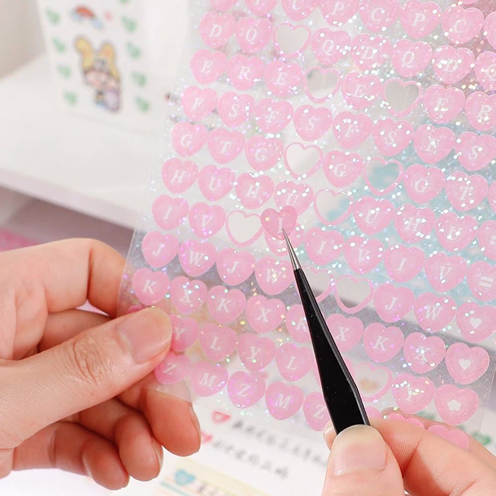 Lanfy Stiker Motif Hati Untuk Dekorasi Handbook / Jurnal / Keyboard