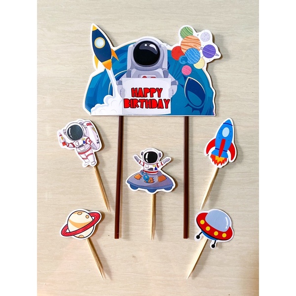 TOPPER ASTRONOT / CAKE TOPPER ASTRONOT / TOPPER KUE ASTRONOT / TOPPER HAPPY BIRTHDAY KARAKTER