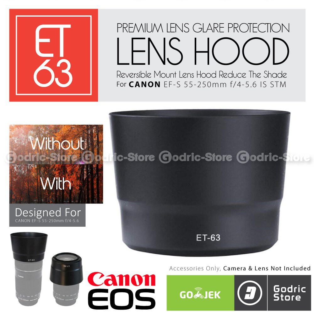 Lens Hood ET-63 for Canon EF-S 55-250MM F4-5.6 IS STM Bayonet ET63