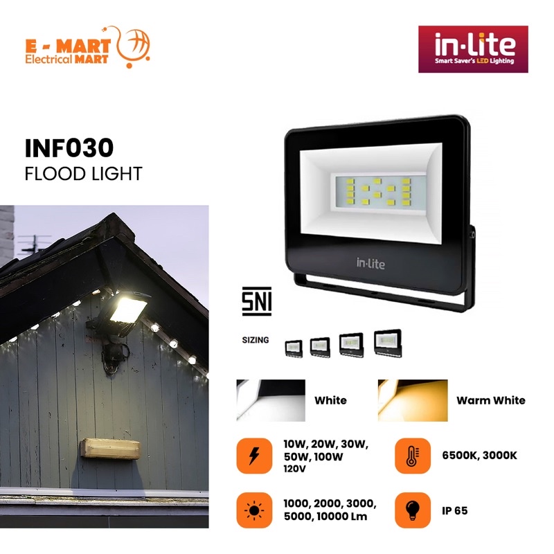 IN-LITE LAMPU SOROT 50Watt Putih/Cooldaylight VALUE