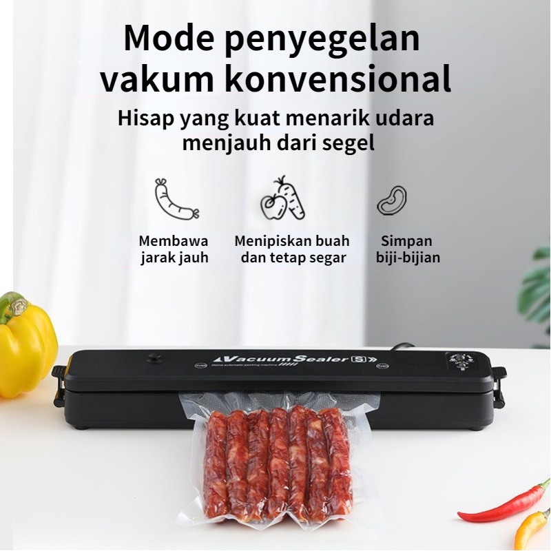 [COD]Vacum sealer Mesin vakum Vacum makanan Plastik Makanan Portable Ada Timer FREE Vacuum Bags