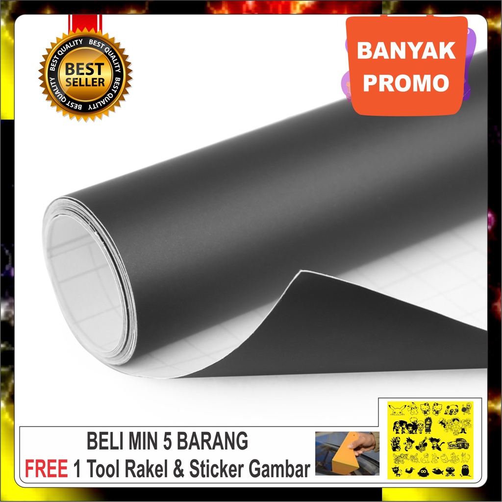 Stiker Warna Hitam Doff/stiker hitam mate/Wallstiker hitam doff/skotlet hitam dof