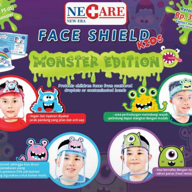 (New) {BARU} FS-04 FACE SHIELD NEW ERA ANAK. NECARE FREE PACKING DUS