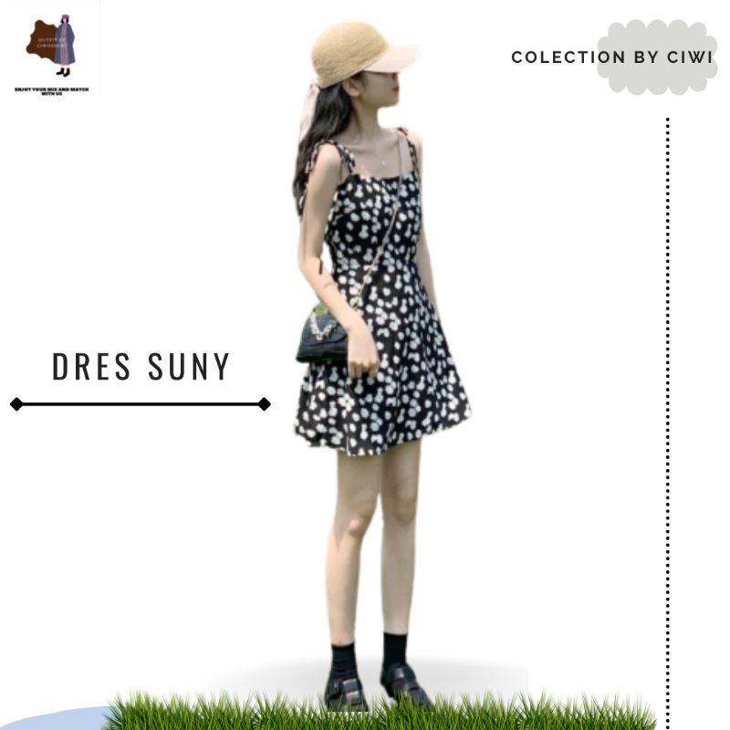 DRES TALI SUNY/DRES TALI/DRESS TALI SUNI WANITA/DRES BUNGA DAISI/DRES KOREA WANITA