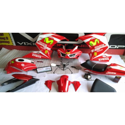 Dijual FULL FAIRING MODEL R25 V5 NEW VIXION dan OLD VIXION MERAH PUTIH Berkualitas