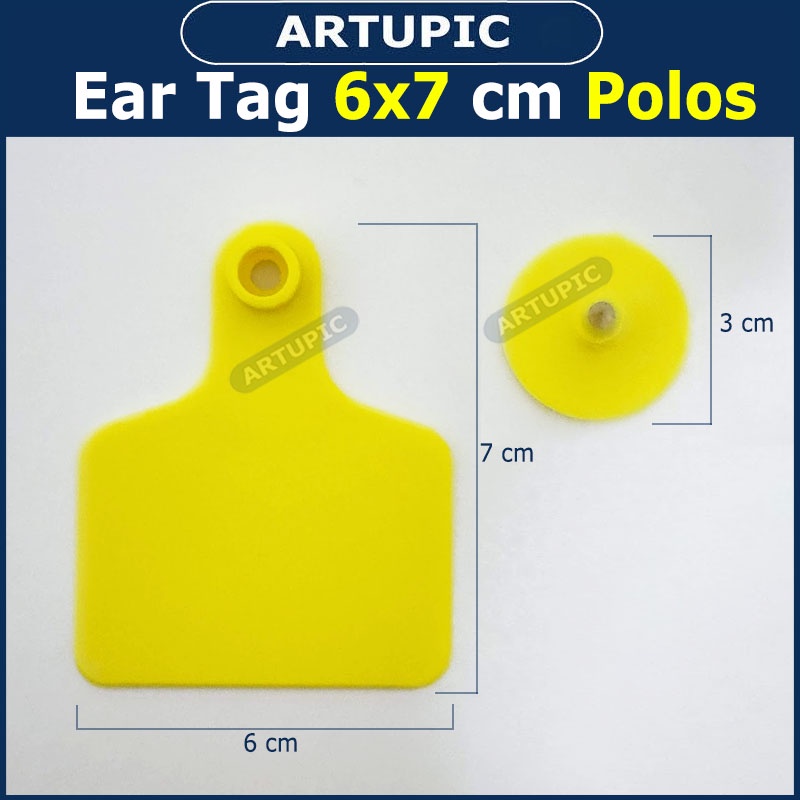 Ear Tag 6x7 cm POLOS ECERAN Anting Eartag untuk Babi Sapi Kambing Murah Plastik bisa jadi Kalung Leher Hewan Domba Kuda Kerbau