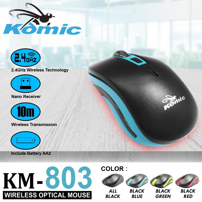 Mouse Wireless Komic KM 803 1200DPI - Mouse Wireless Murah Berkualitas